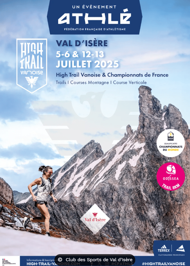 Affiche des championnats de France de Trail 2025 à Val d'Isère - High Trail Vanoise